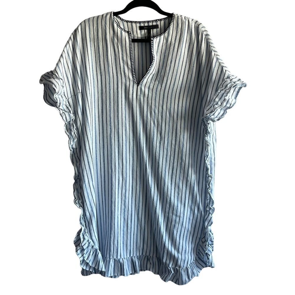 BCBGMaxAzria Blue & White Striped Dress